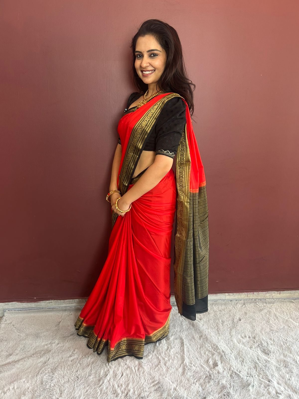 Mysore Crepe Zari Border Saree(3243)