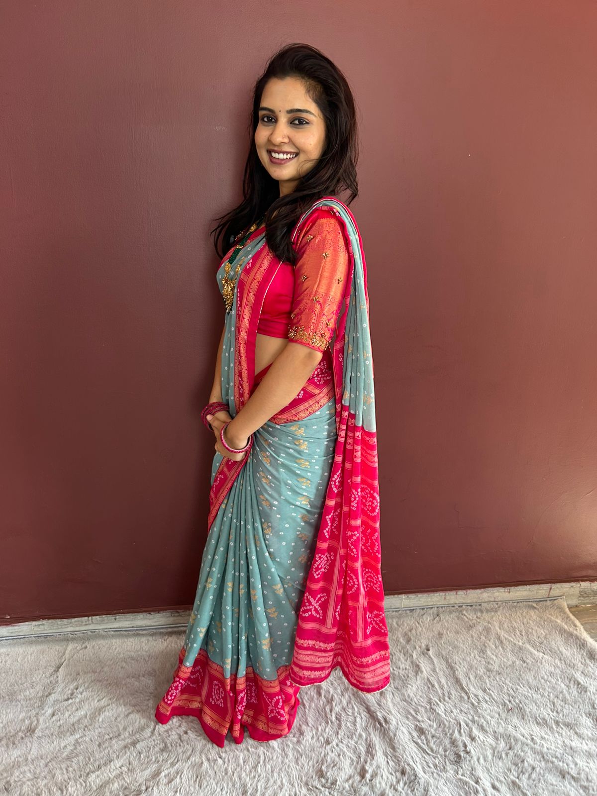Fancy Georgette Foil Butta Saree (3159)