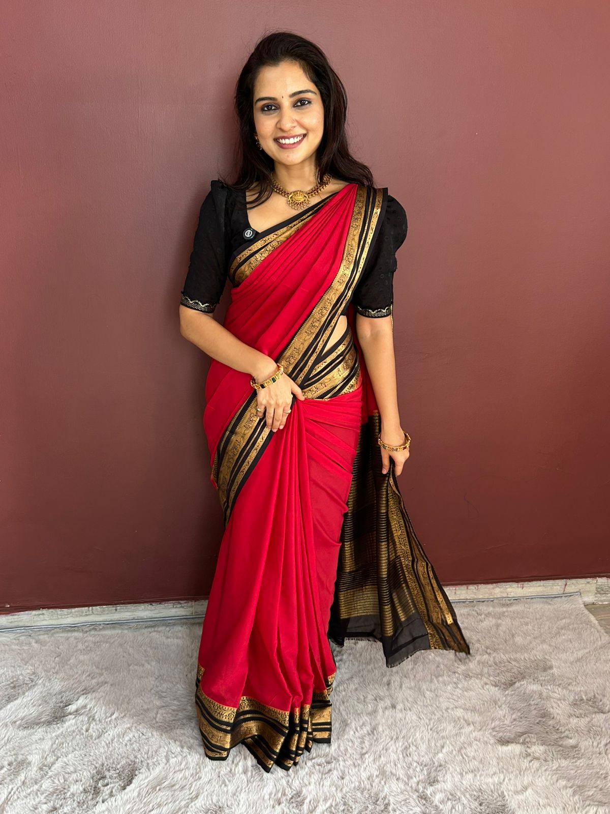 Mysore Crepe Zari Border Saree(3247)