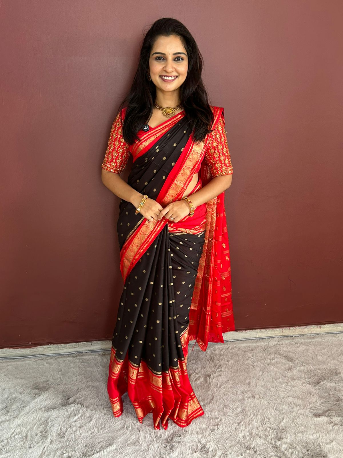 Mysore Crepe Butta Saree  (3131)