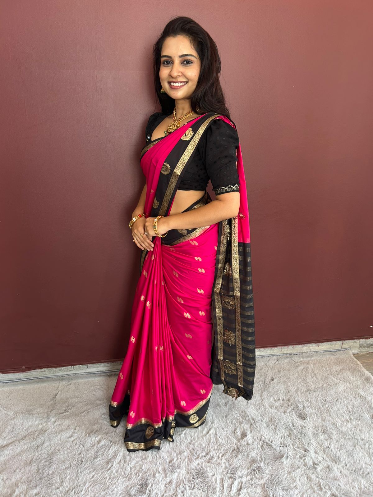 Mysore Crepe Butta Saree(3078)