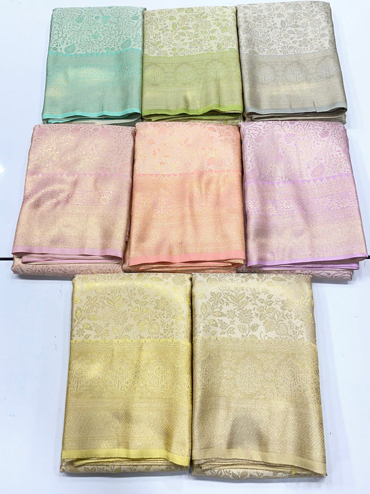 Semi Silk Tissue Broket Satin Saree ( 3347-R14 )