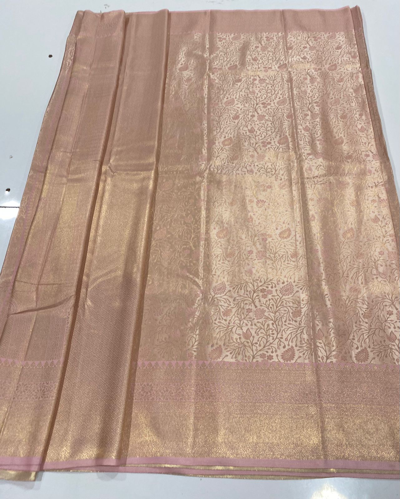 Semi Silk Tissue Broket Satin Saree(3347)