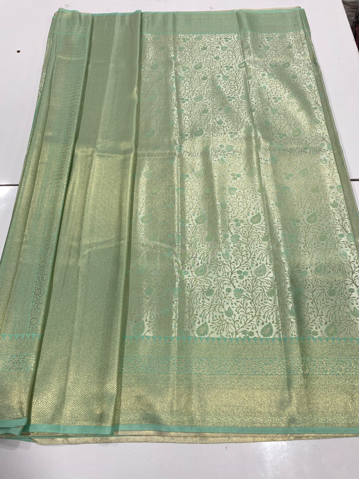 Semi Silk Tissue Broket Satin Saree(3347)