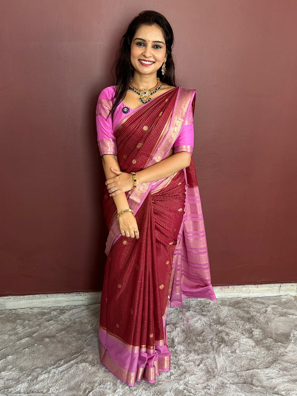 Mysore Crepe Butta Saree(3269B)