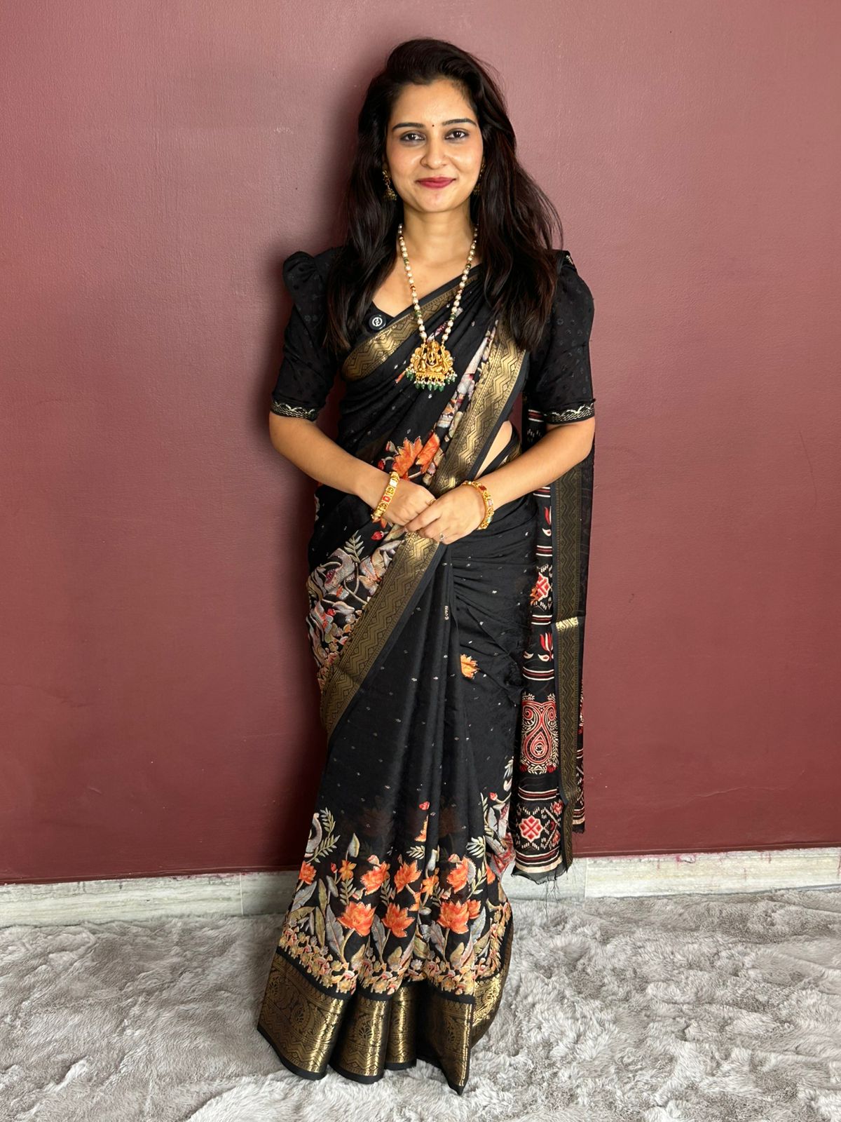 Fancy Georgette Print Saree (3321)