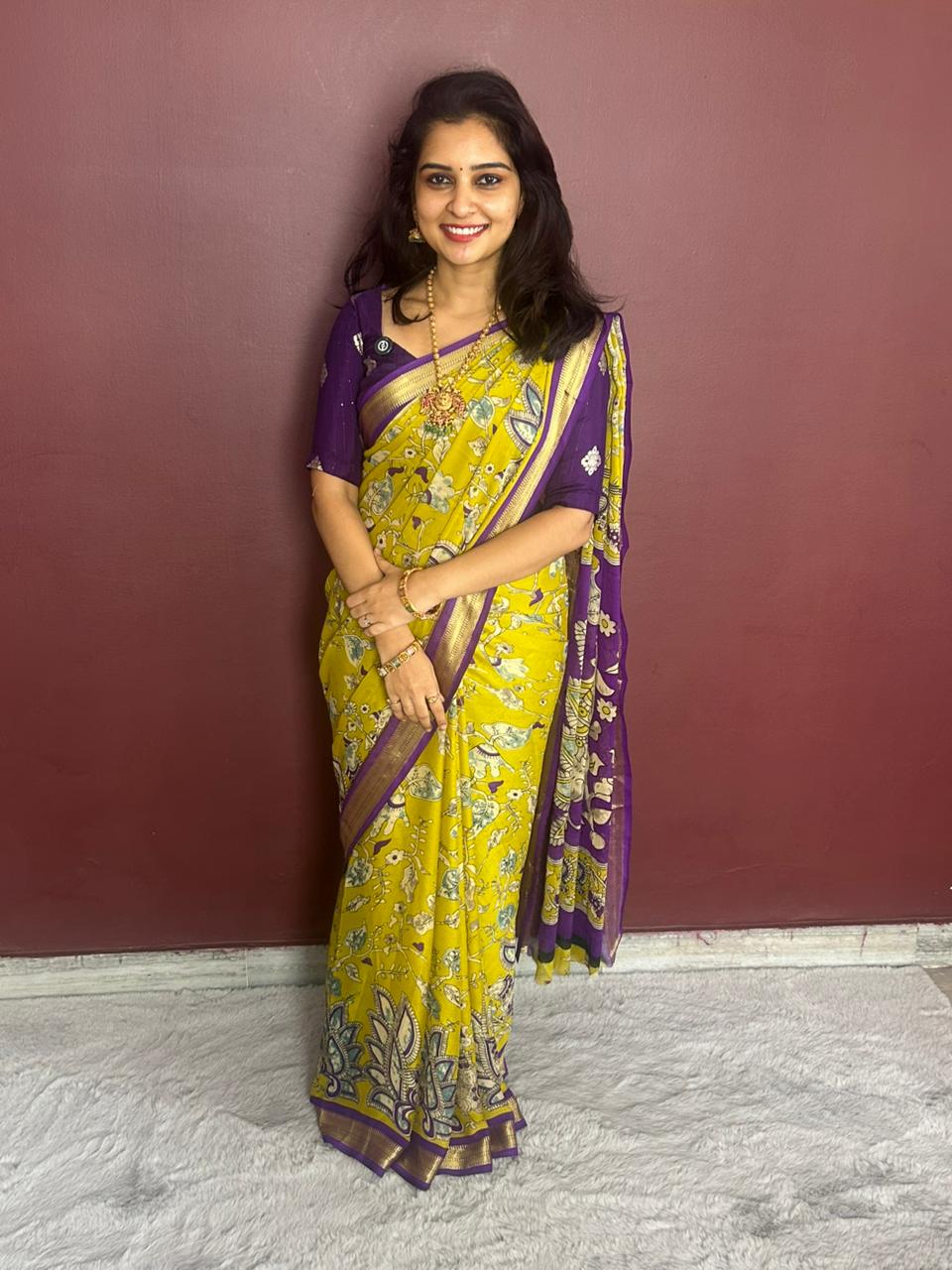 Fancy Georgette Print Saree(3399)