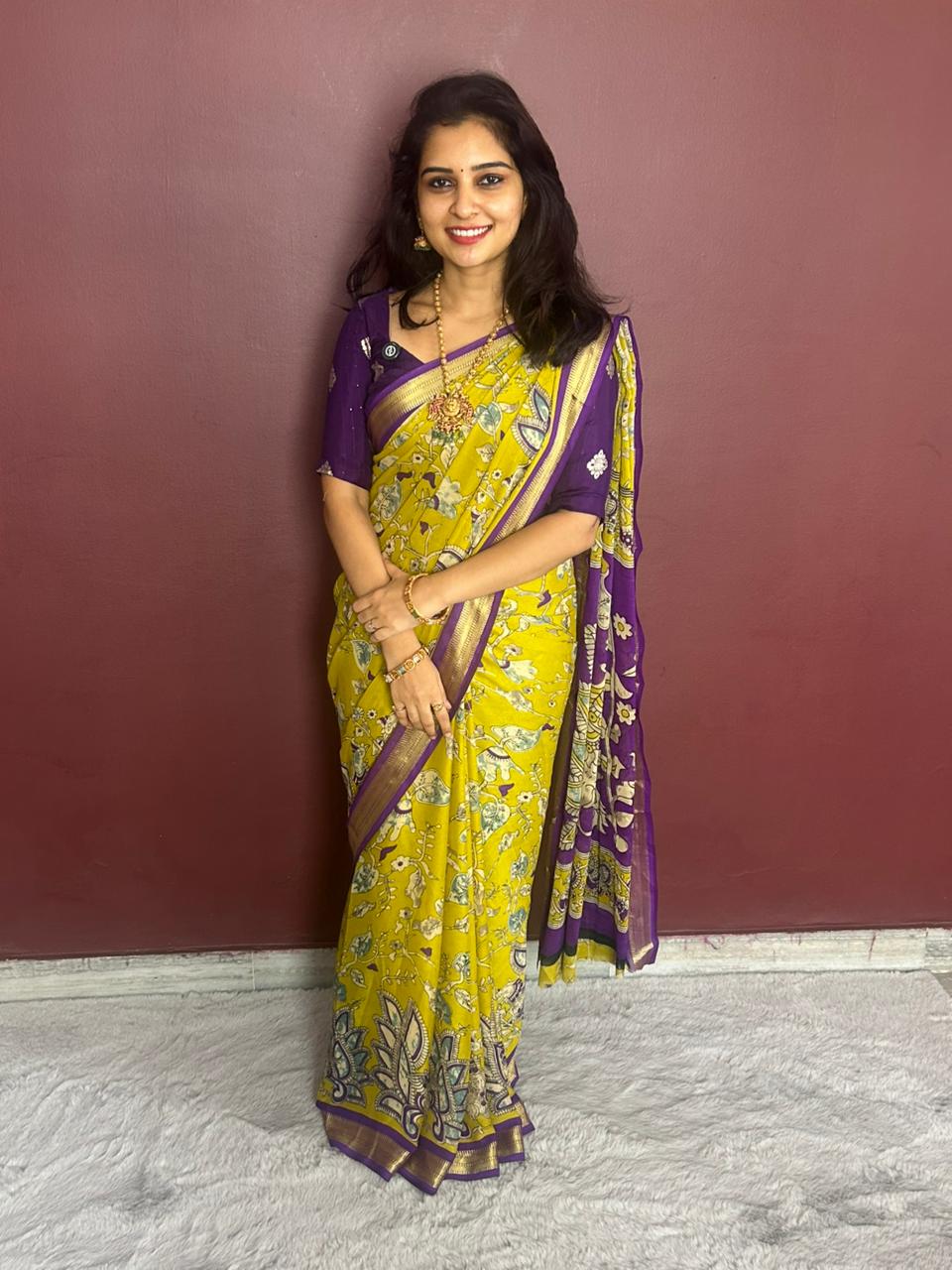 Fancy Georgette Print Saree(3399)