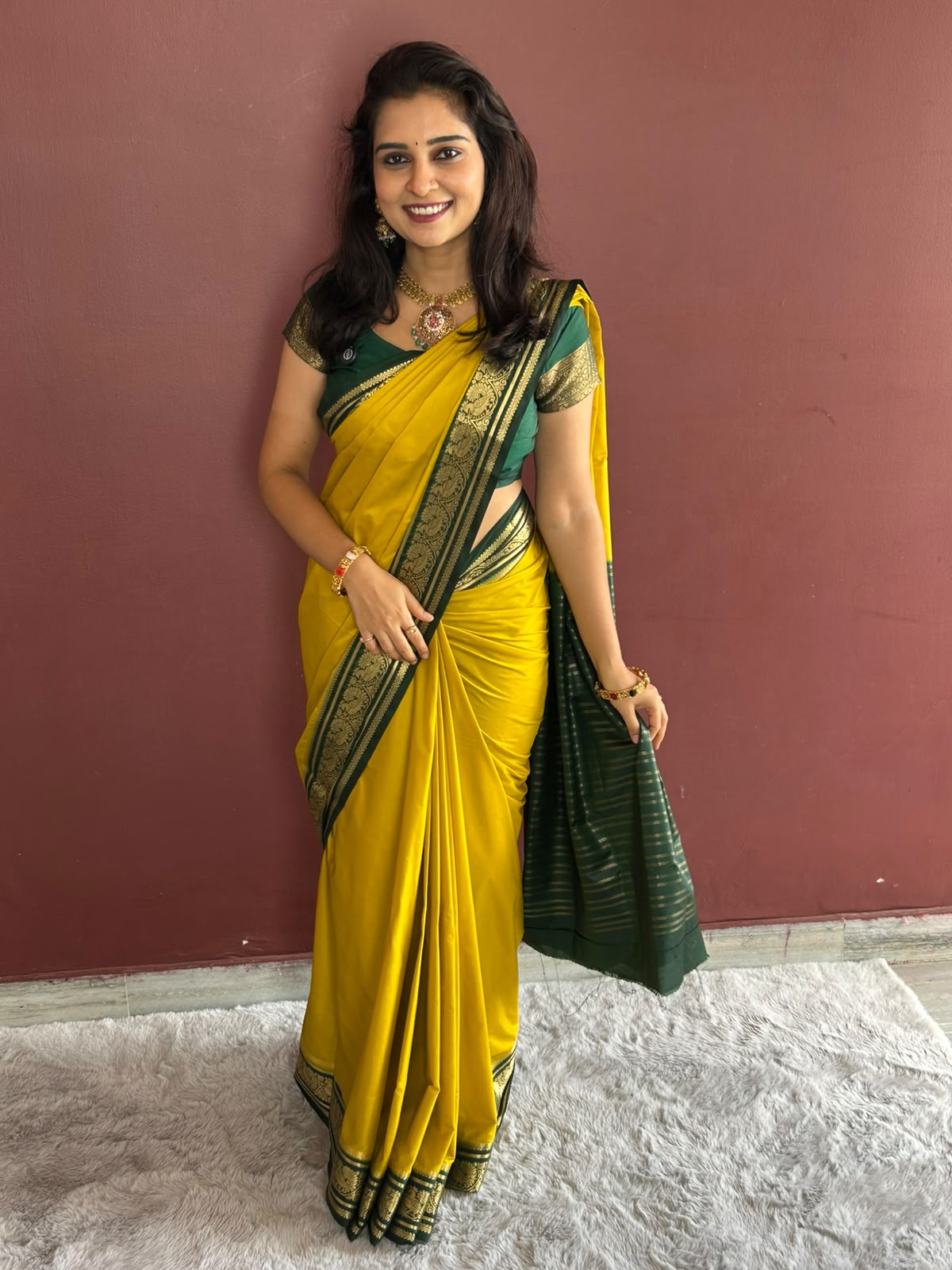 Mysore Crepe Zari Border Saree  ( 3402B-R39 )