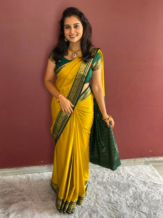 Mysore Crepe Zari Border Saree  ( 3402B-R39 )