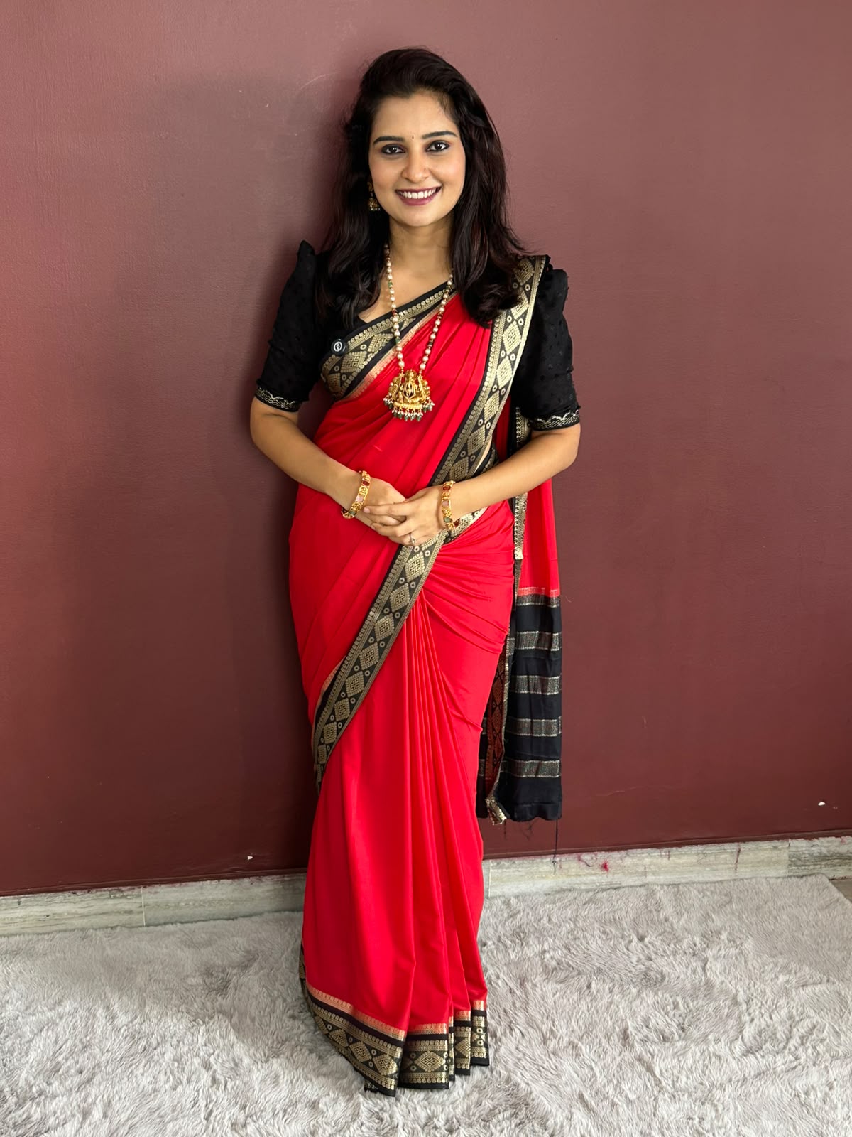 Mysore Crepe Zari Border Saree ( 3337-R24 )