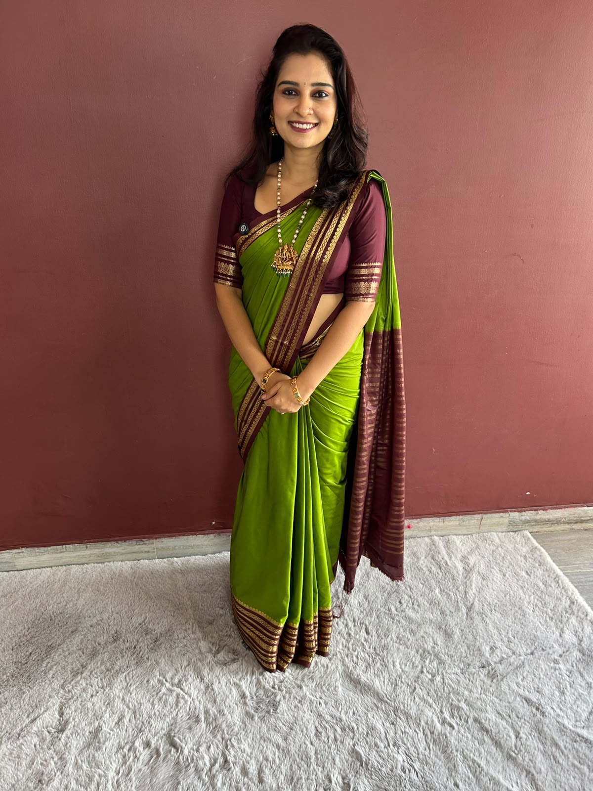 Mysore Crepe Zari Border Saree  ( 3402A-R38 )