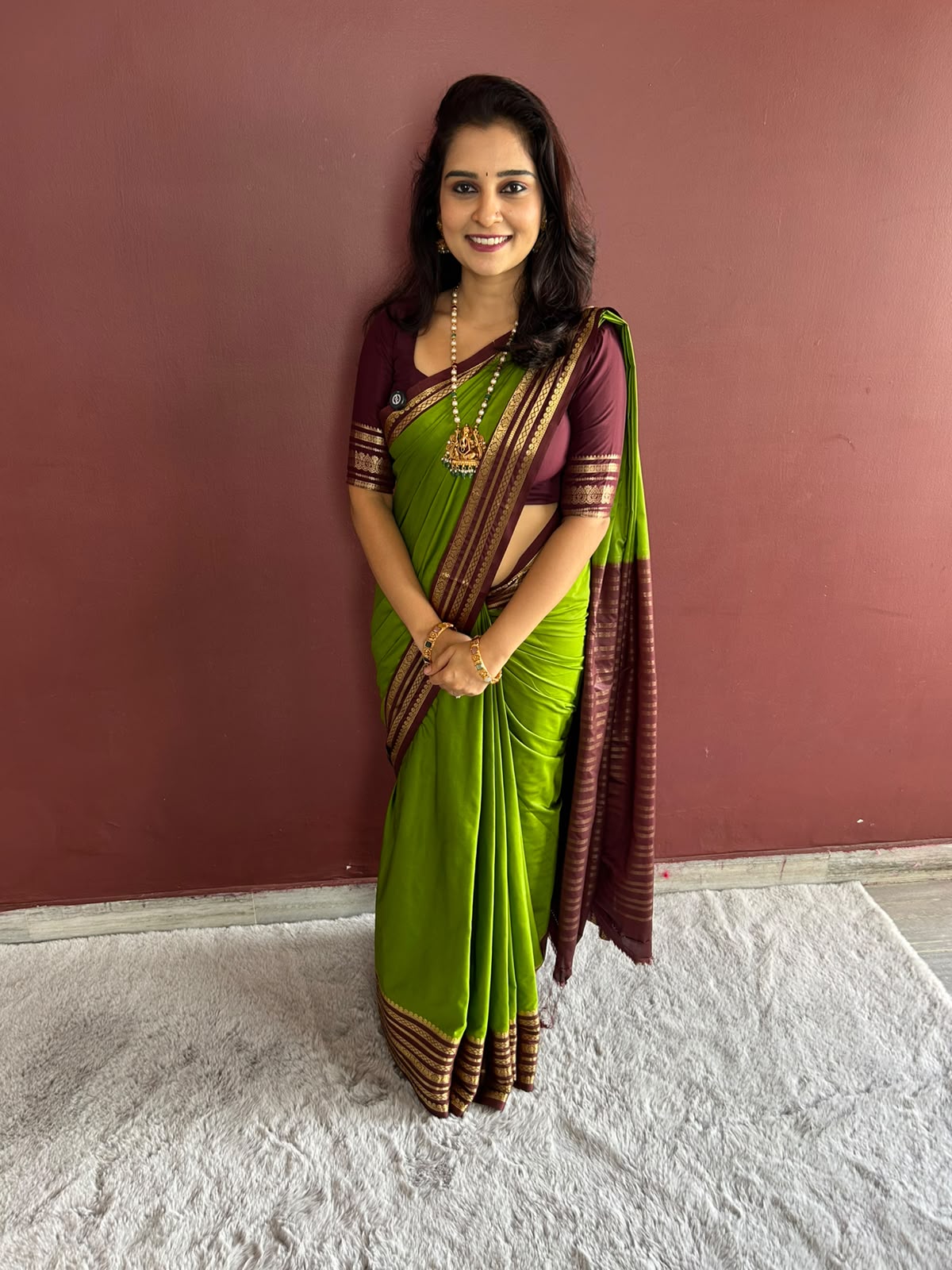 Mysore Crepe Zari Border Saree  ( 3402A-R38 )