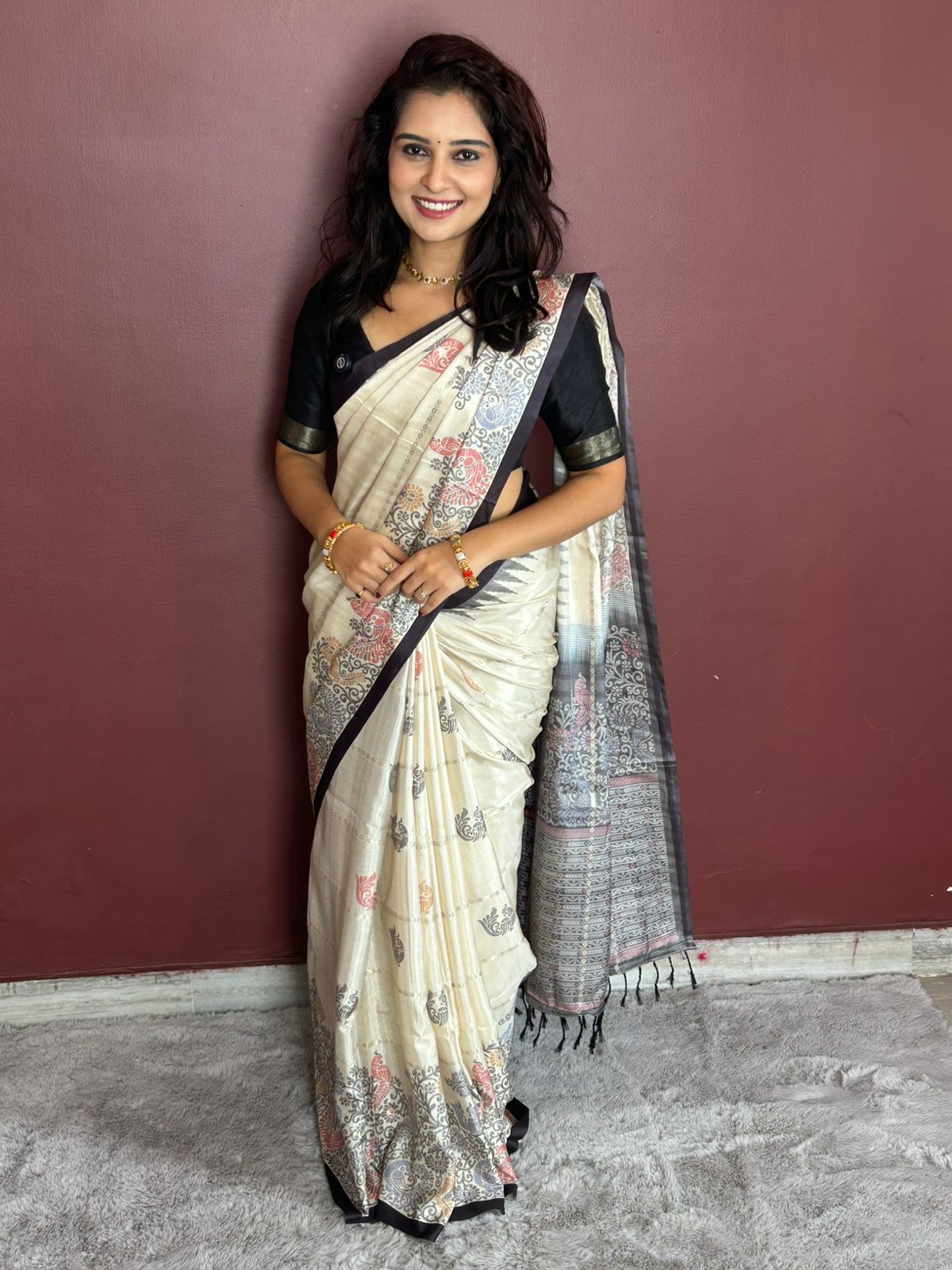 Fancy Georgette Print Saree ( 3322-R45 )