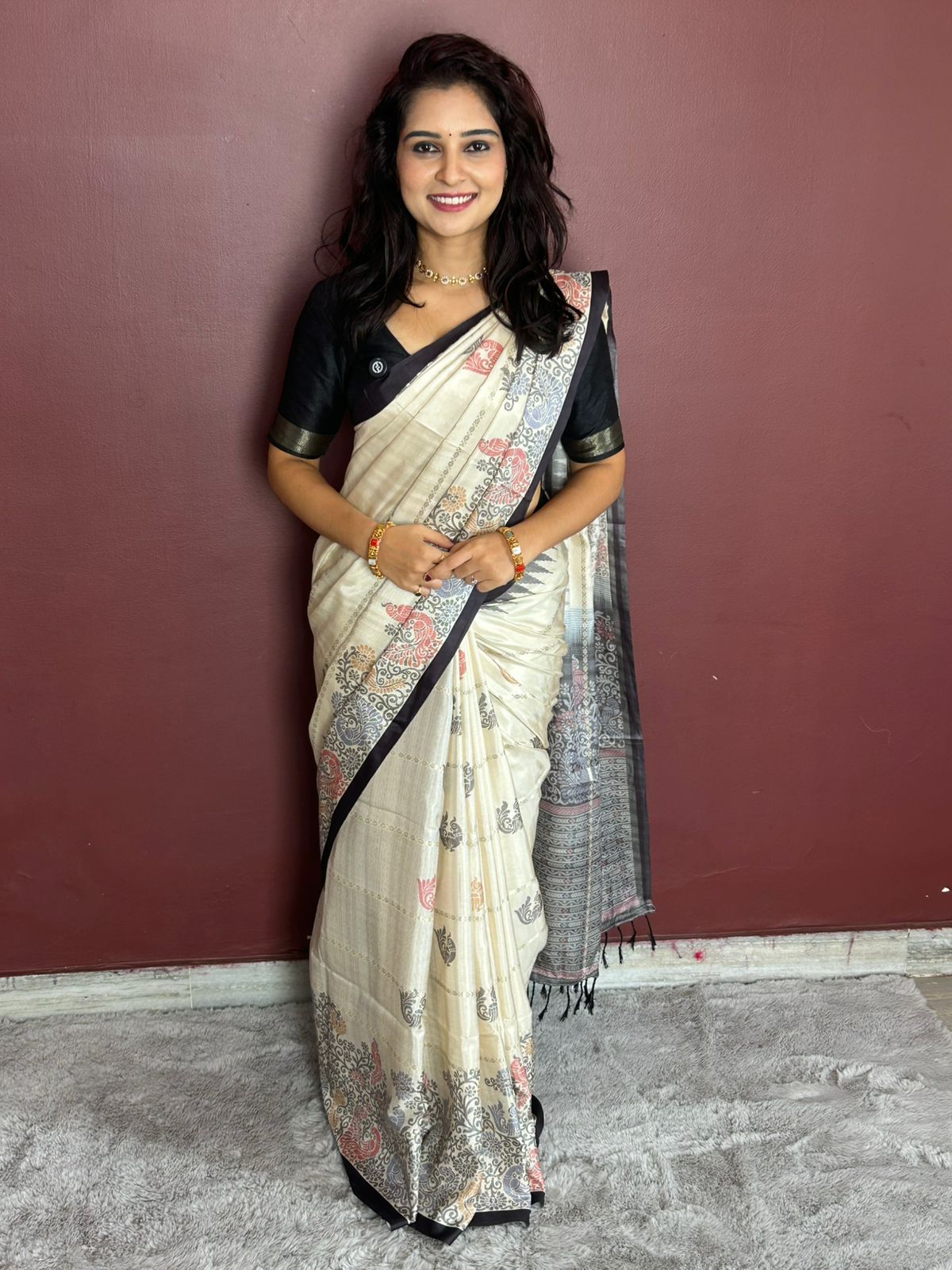Fancy Georgette Print Saree ( 3322-R45 )