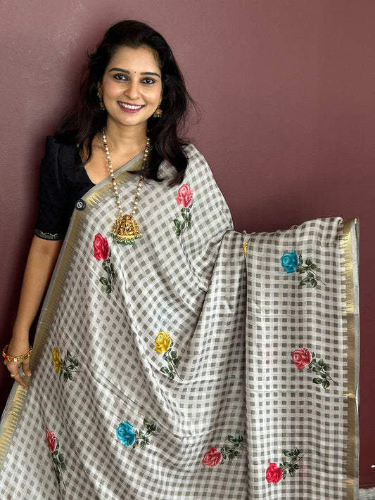 Fancy Soft Georgette Saree (3420-R41)