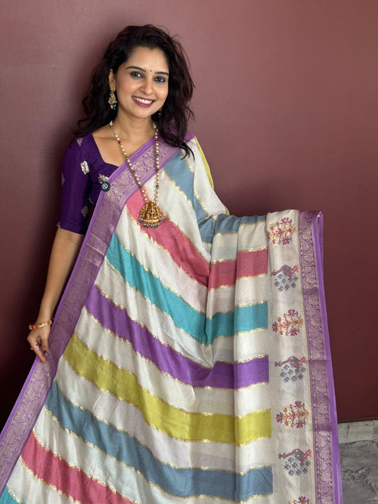 Fancy Georgette Foil Print Saree(3405-R29)