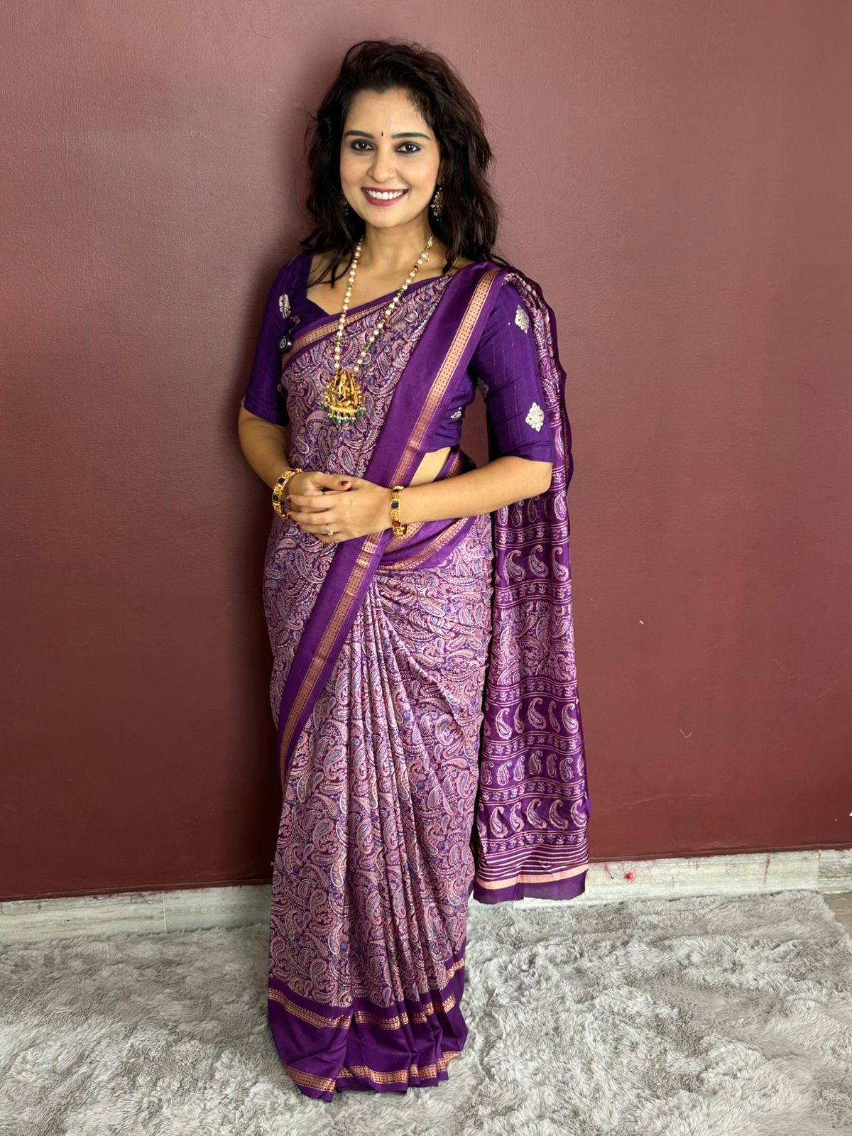 Fancy Georgette Print Saree ( 3328-R47 )