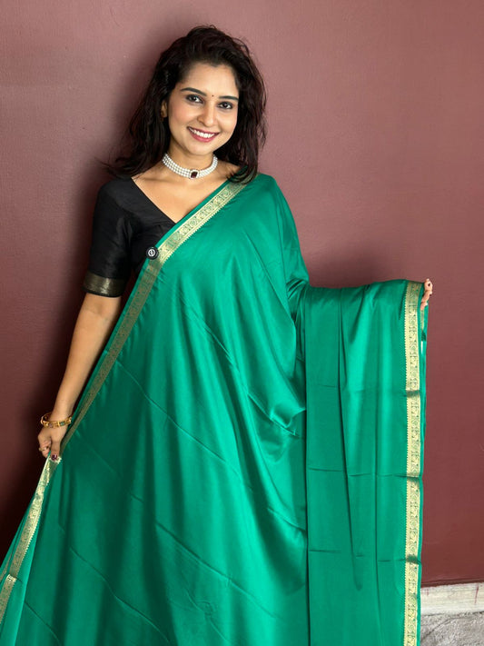 Mysore Crepe Self Saree (3441A-R19)
