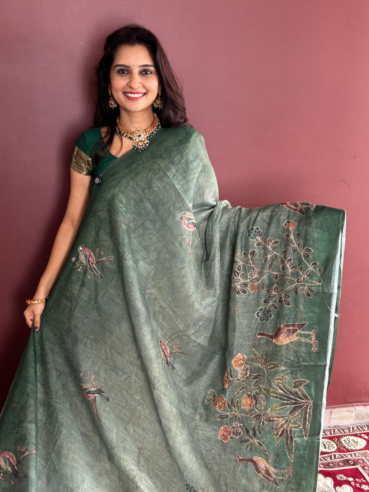 Fancy Digital Print Saree (3467-R29)