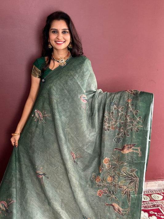 Fancy Digital Print Saree (3467-R29)