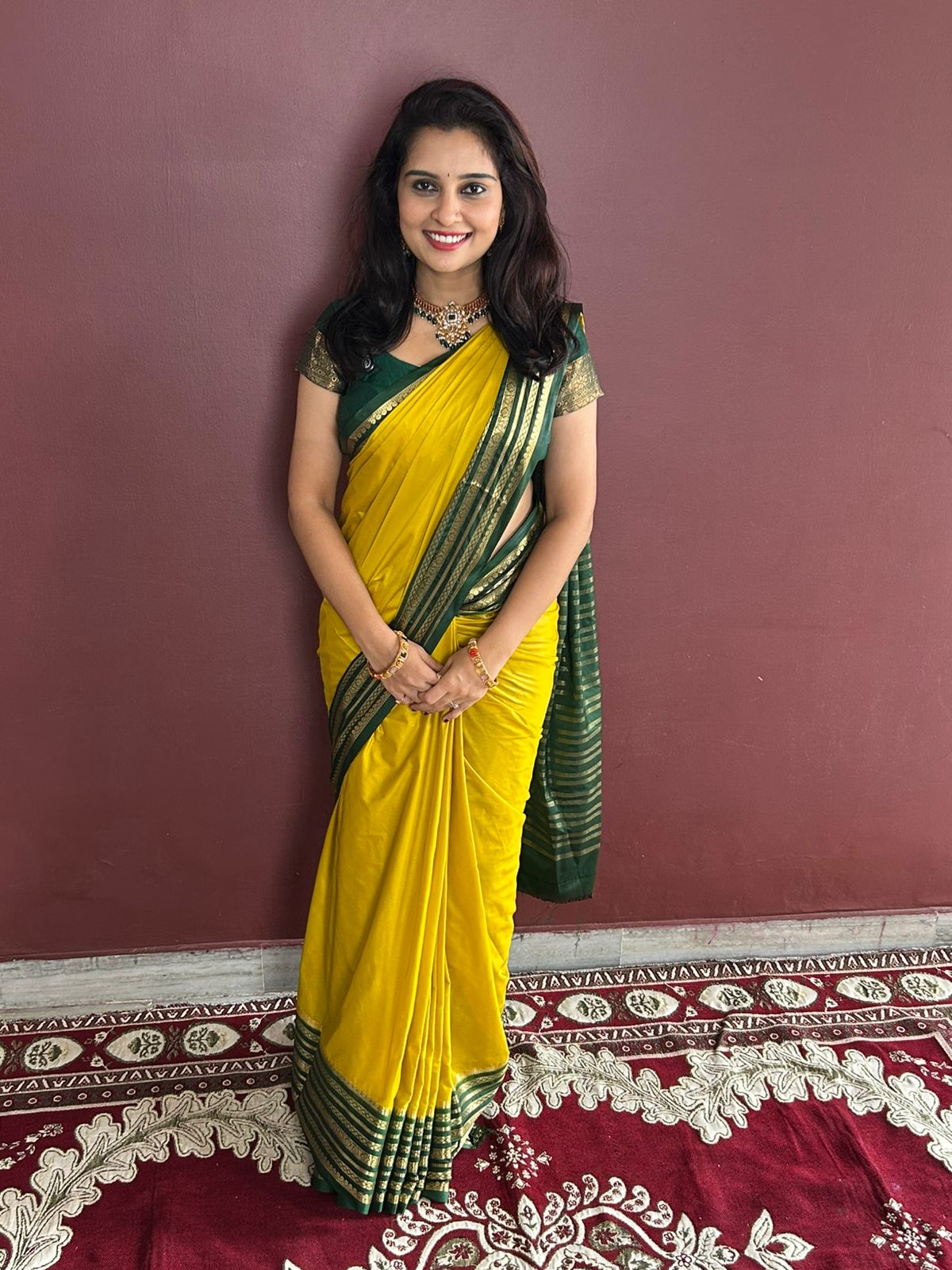 Mysore Crepe Zari Border Saree (3455B-R18)