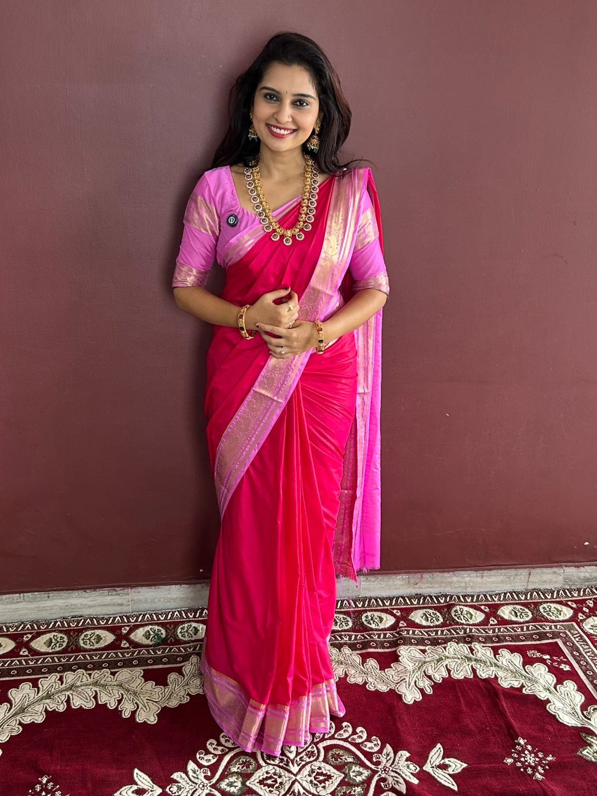 Mysore Crepe Zari Border Saree (3455A-R37)
